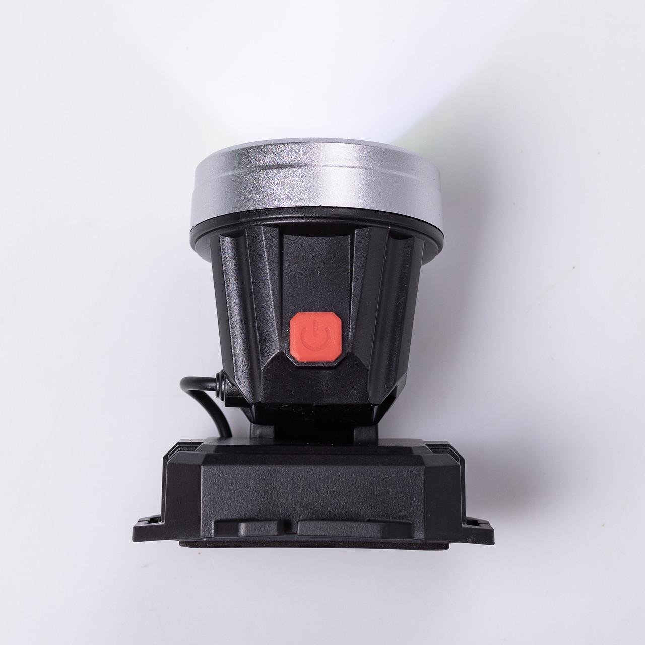 Налобний ліхтар акумуляторний 5 В 3 режими роботи LED 8х8х5,5 см (7194) - фото 4