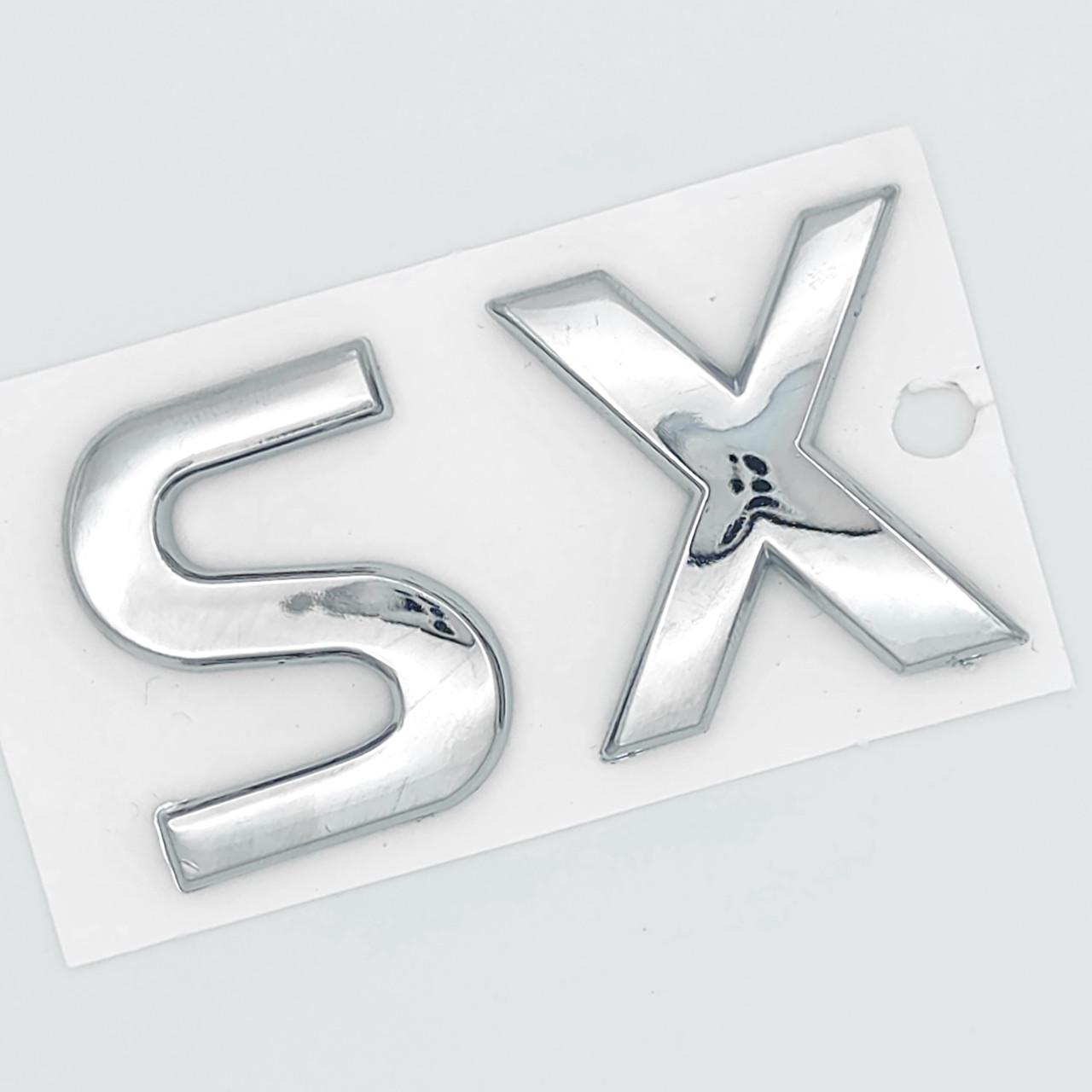 Эмблема надпись SX Chevrolet 5х2,7 см ABS Хром глянцевый (3037086479)