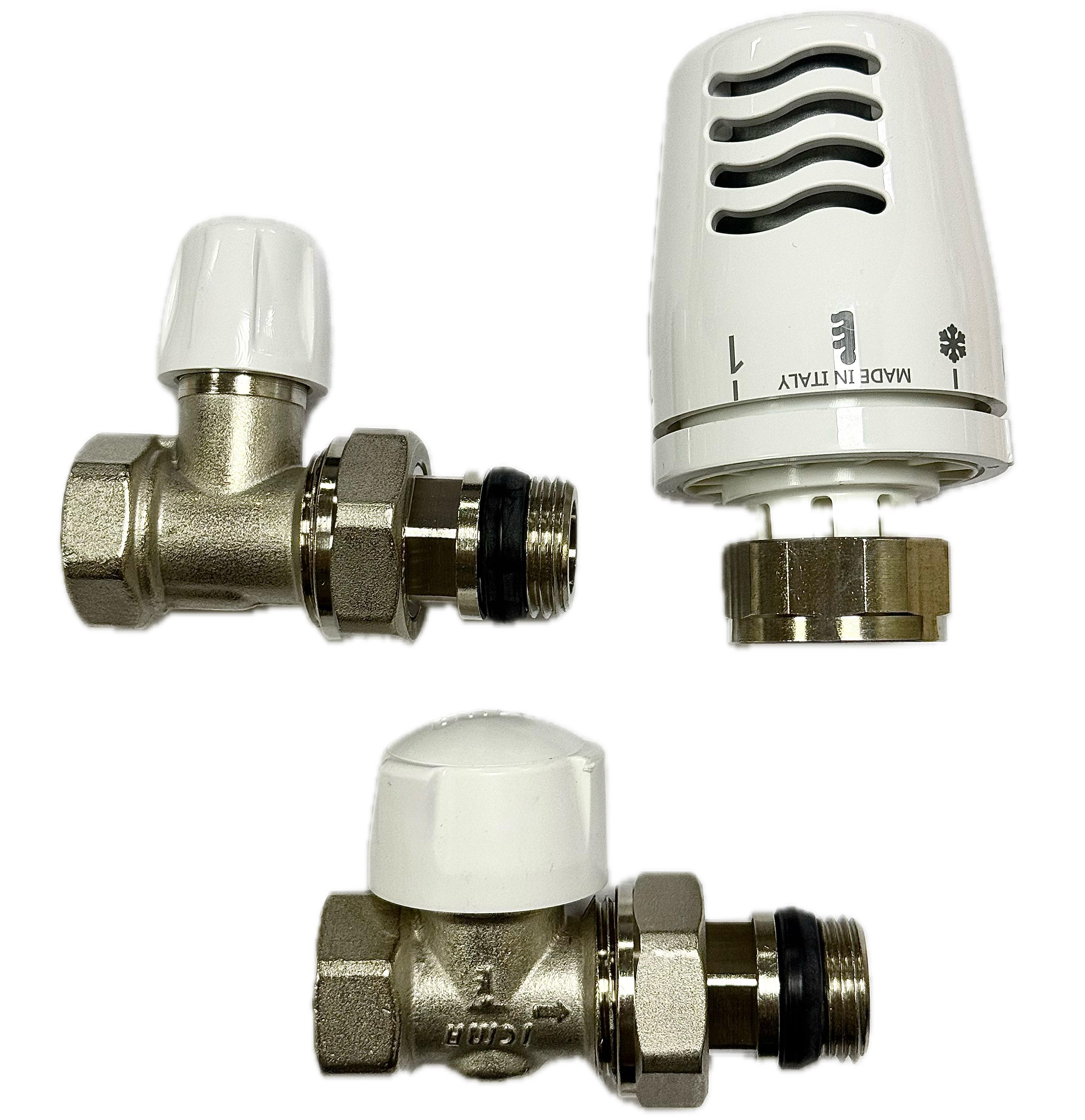 Комплект радіаторних кранів ICMA прямий 1/2" з термостатичною головкою (82KITНAD061100) - фото 4