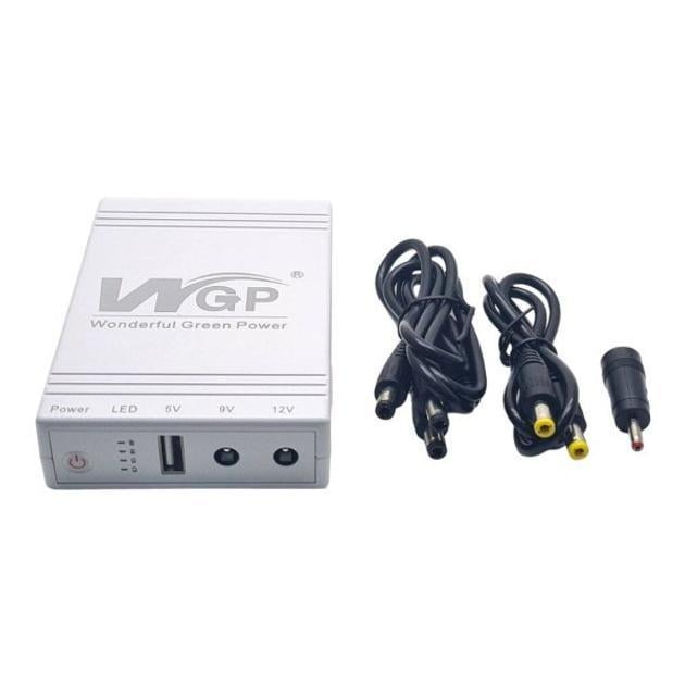 Повербанк для роутера UPS WGP103 DC 5V/9V/12V з кабелями та перехідниками 10400 mAh Білий (UPS450)