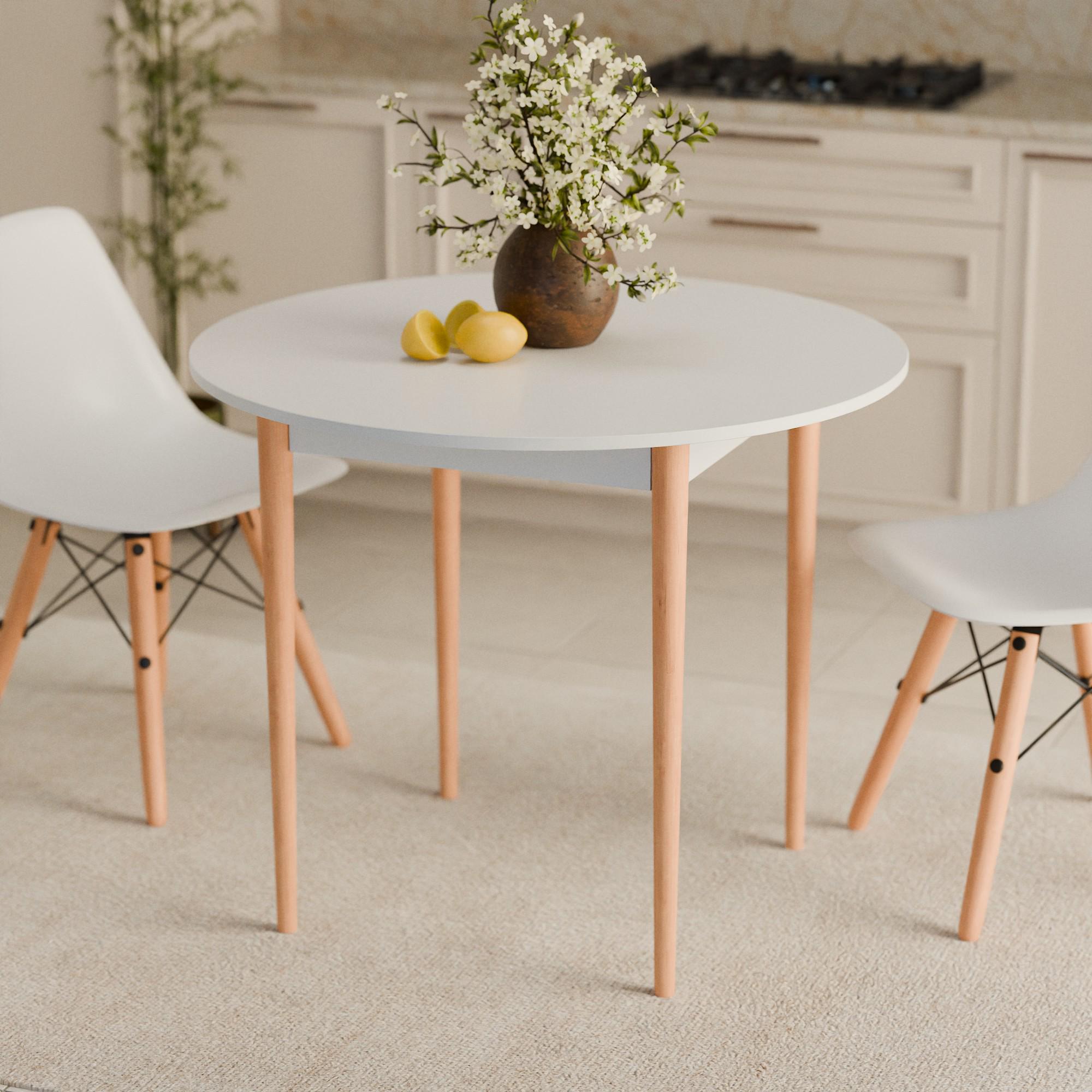 Стол круглый Неман Дерил Белый/Лак (558990) - фото 2 Стол круглый Неман Дерил Белый/Лак (558990) - фото 2