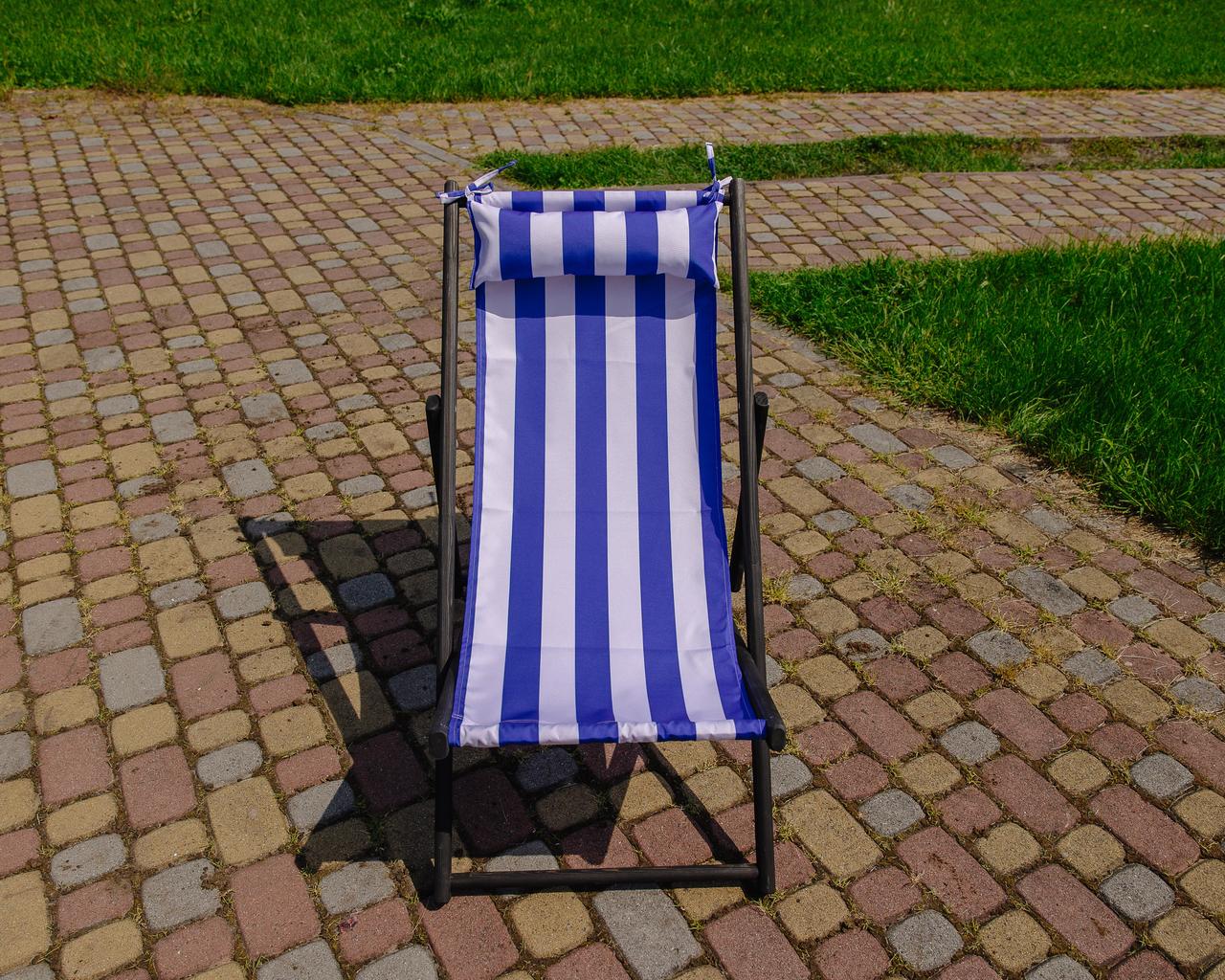 Шезлонг для дачи тканевый XRmaster с подушкой Голубо белый/Черный (0001758) - фото 3 Шезлонг для дачи тканевый XRmaster с подушкой Голубо белый/Черный (0001758) - фото 3