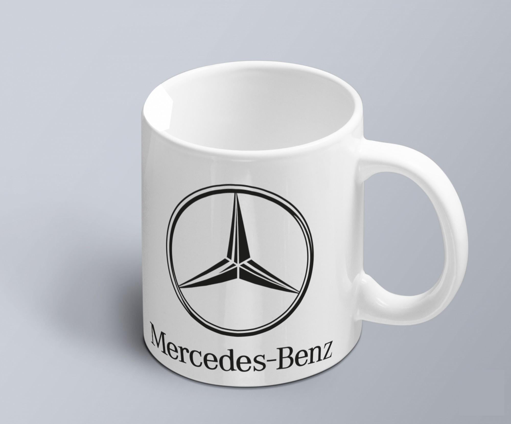 Чашка с принтом авто логотип Mercedes Benz (02010102008)