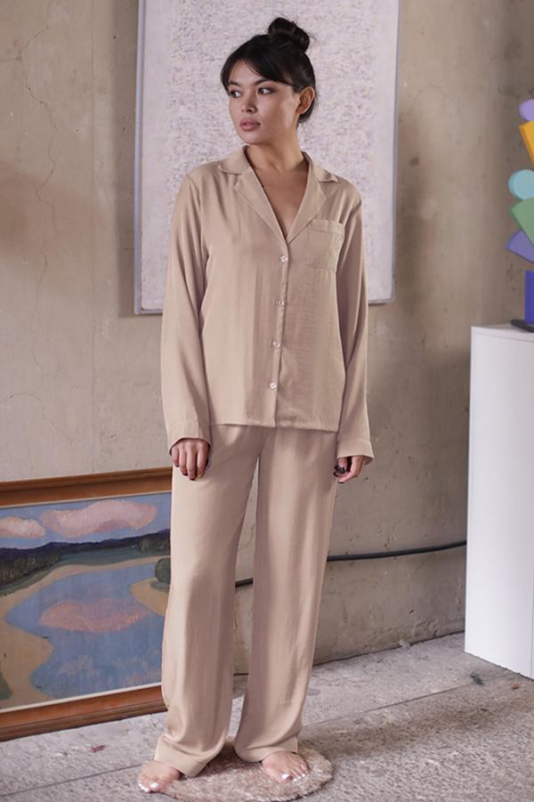 Піжамний костюм Forly шовк/бавовна з брюками XS Lotos (SL0040-01-69_XS)