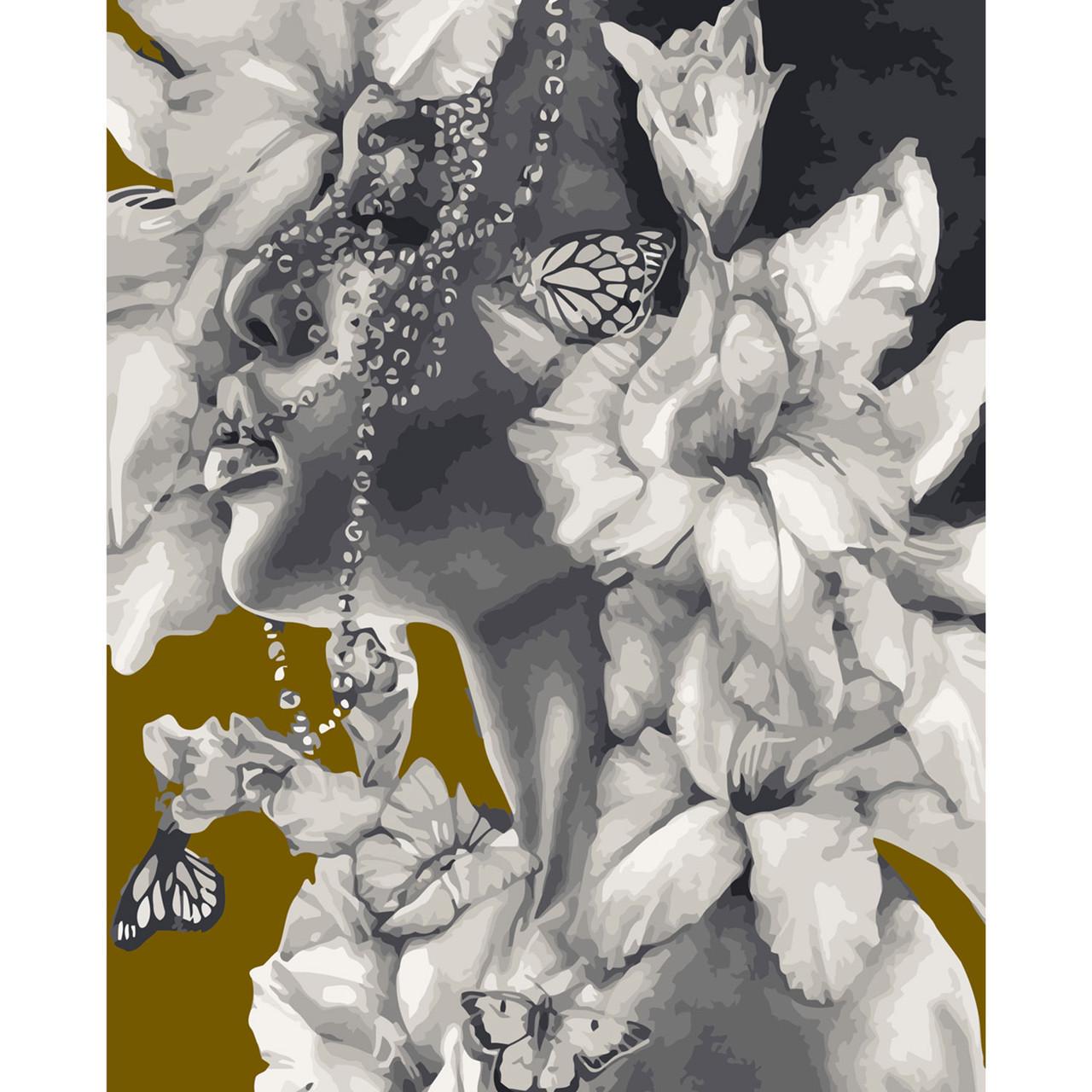 Картина по номерам Strateg Премиум Мечты в цветах с лаком 40х50 см (SY6028)