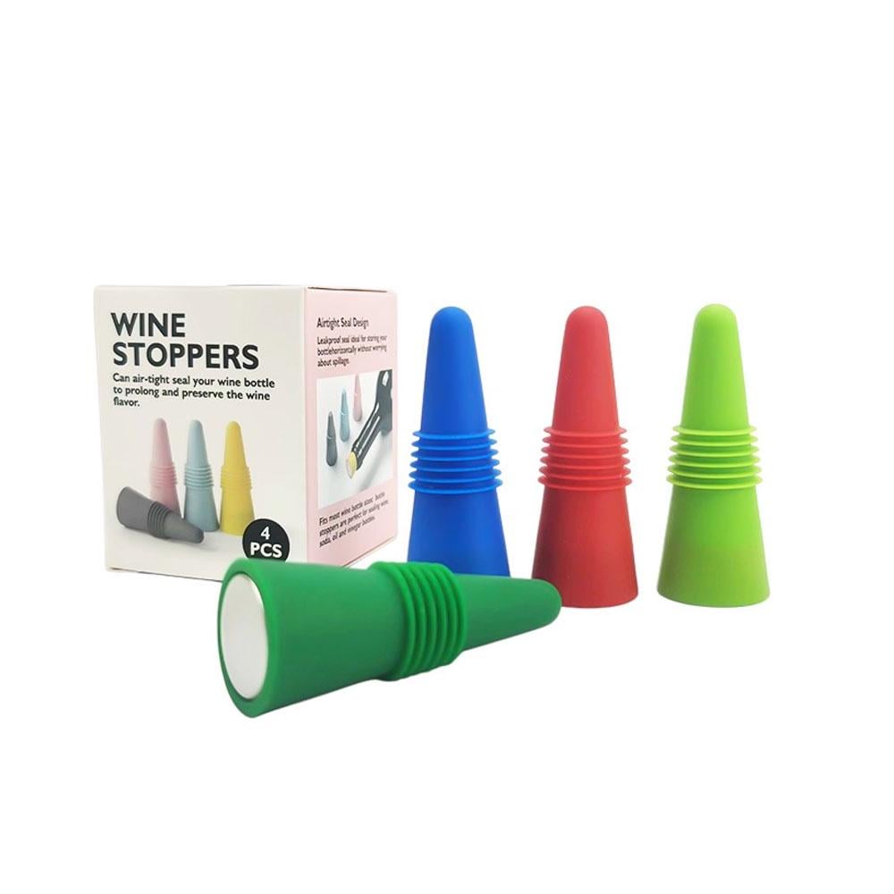 Набір багаторазових силіконових пробок для вина 4 шт. (NR0308)