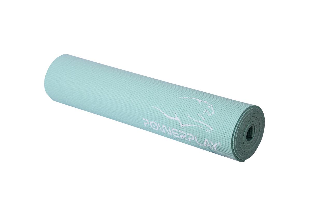 Коврик для йоги и фитнеса PowerPlay 4010 PVC Yoga Mat Мятный (20176184) - фото 5