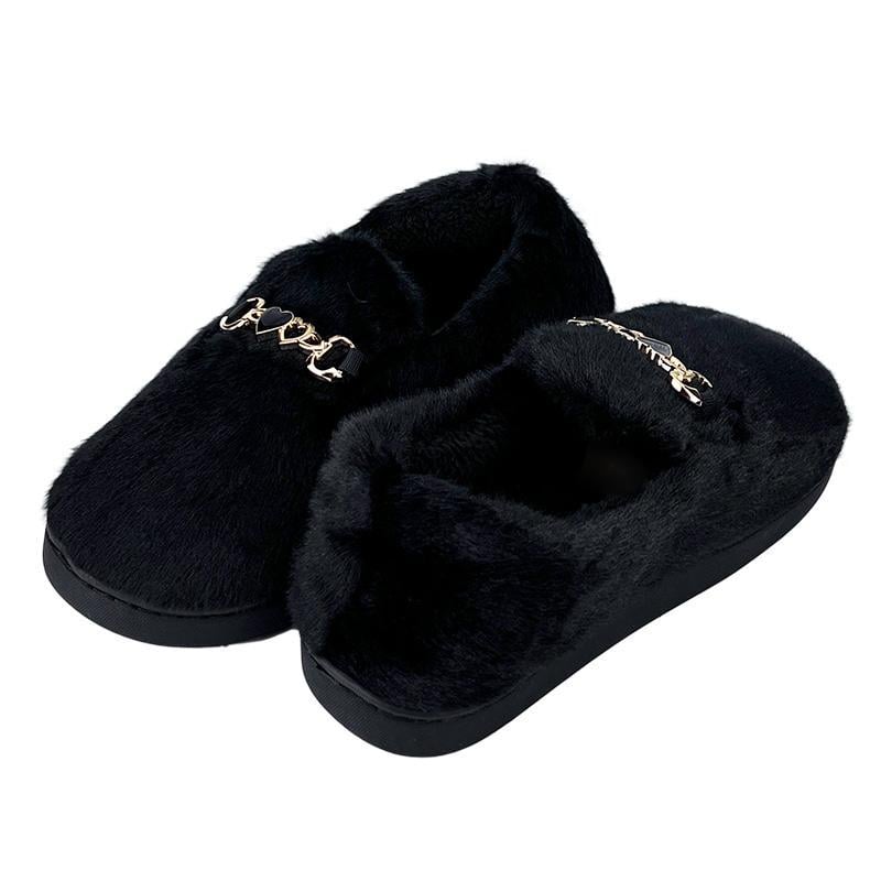Домашние тапочки женские меховые с задником 90692-1 р.36 23 см Черный (88266785) - фото 3 Домашние тапочки женские меховые с задником 90692-1 р.36 23 см Черный (88266785) - фото 3