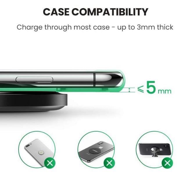 Зарядка беспроводная UGREEN ED032 10W Qi Wireless Charging Pad Черный (1862793038) - фото 4