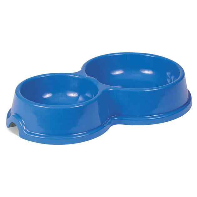 Миска двойная для животных №1 Природа 200/200 мл Синий (2470732296) - фото 1