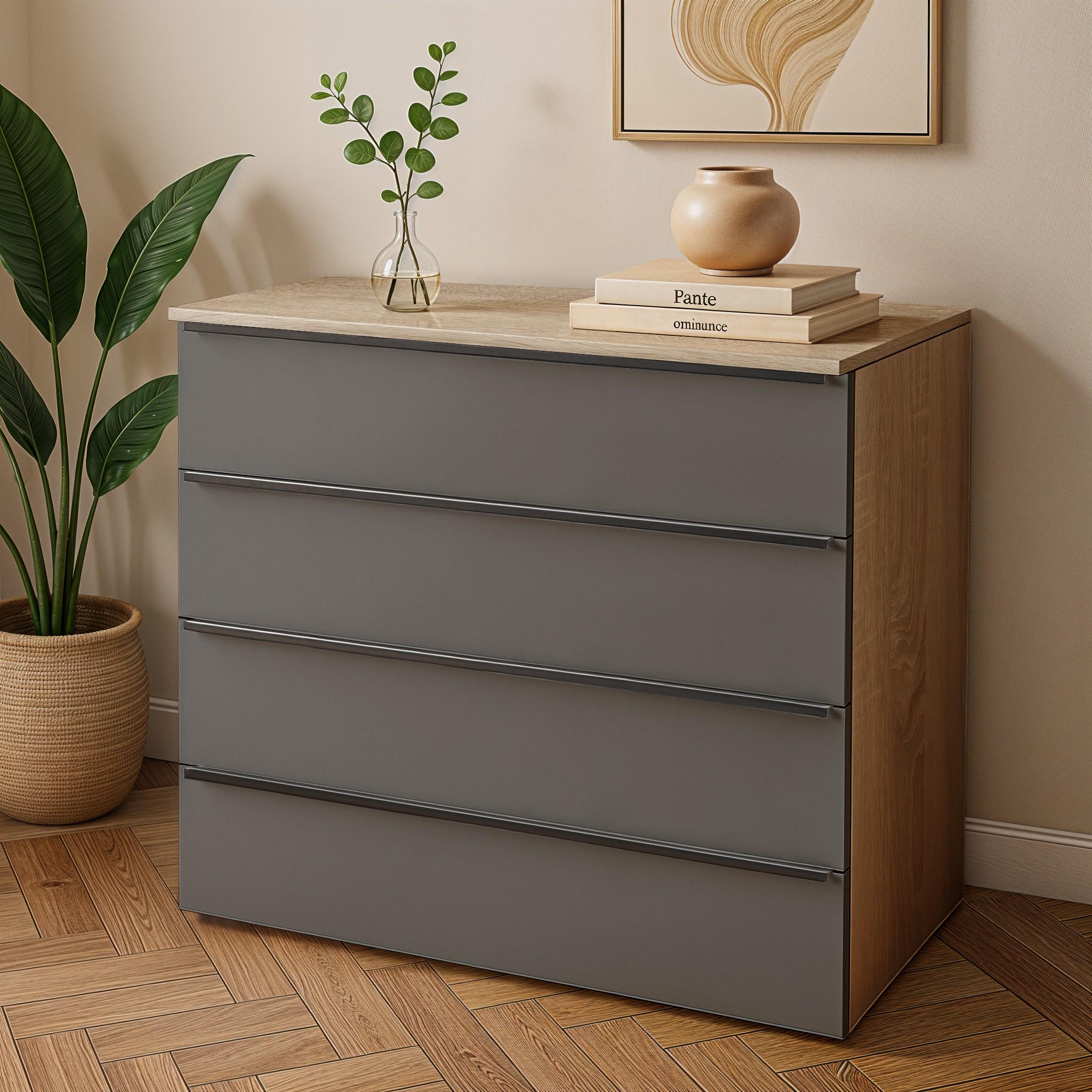 Комод на 4 шухляди FTX-4 1000х544х1014 мм Дуб Сонома/Антрацит - фото 1 Комод на 4 шухляди FTX-4 1000х544х1014 мм Дуб Сонома/Антрацит - фото 1