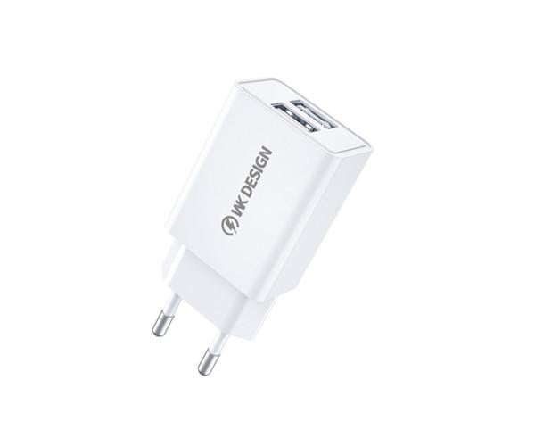 Пристрій зарядний мережевий WK WP-U119m 2USB 2A з кабелем MicroUSB White