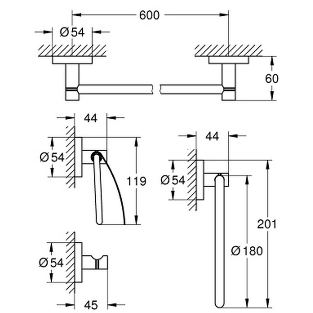 Набір аксесуарів для ванної Grohe Essentials 40776001 Хром (111346) - фото 3