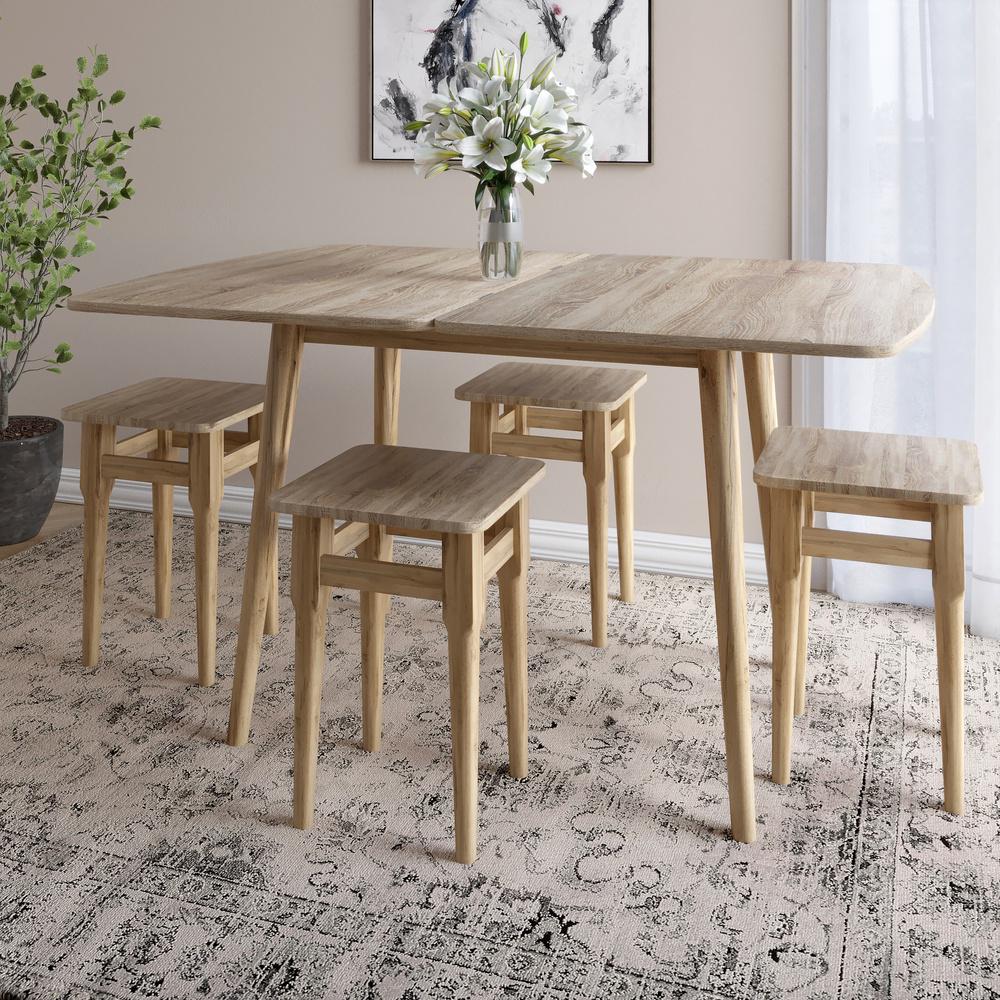 Обеденный стол Lion Майами-3 раскладной деревянный 90х60/90х120 см Дуб сонома трюфель (000-000-2606)