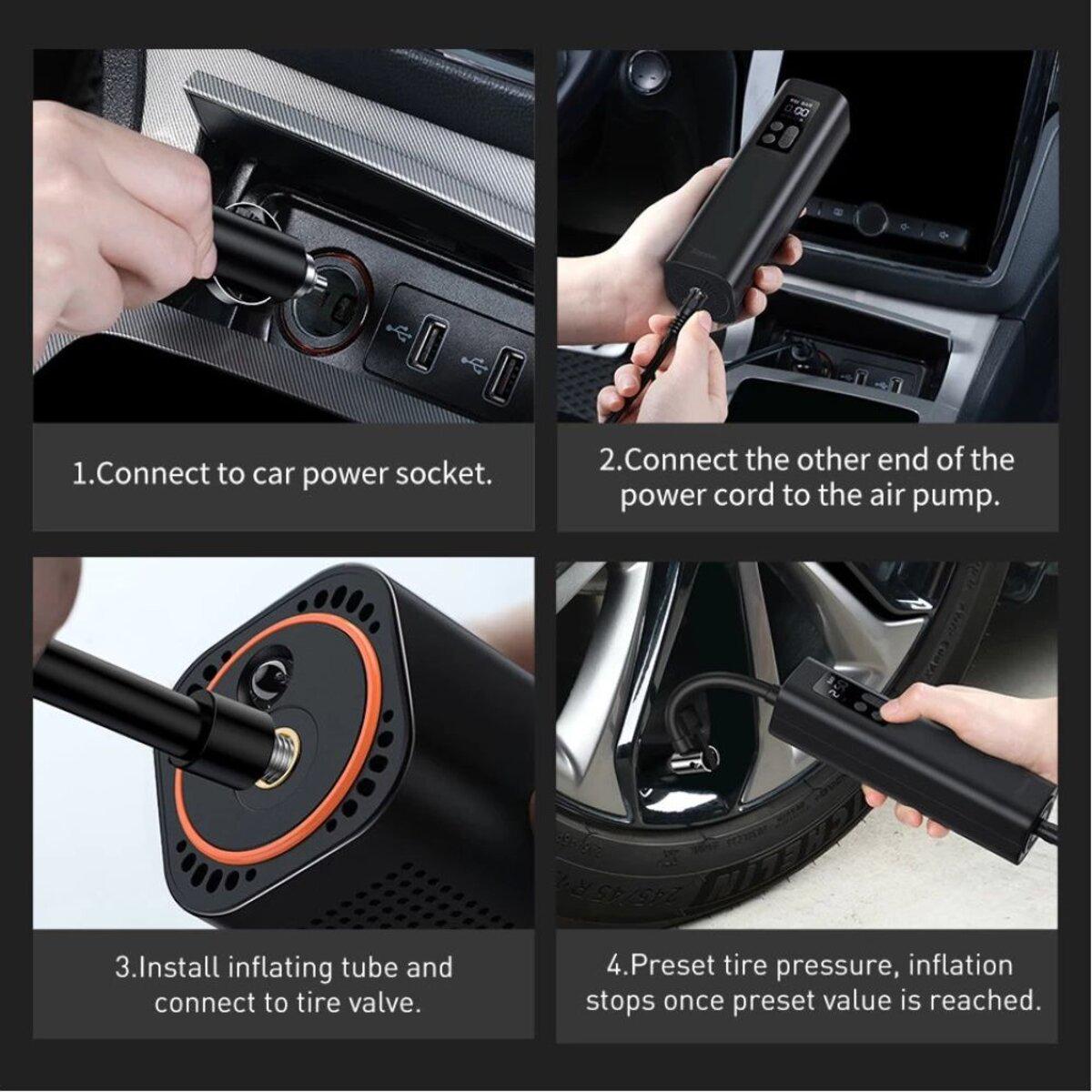 Автомобильный насос Baseus Super Mini Black (CRCQ000001) - фото 8 Автомобильный насос Baseus Super Mini Black (CRCQ000001) - фото 8