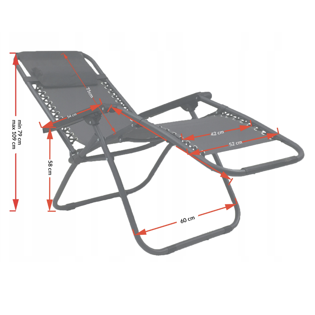 Шезлонг лежак Outtec Zero Gravity розкладний Сірий (3280) - фото 13
