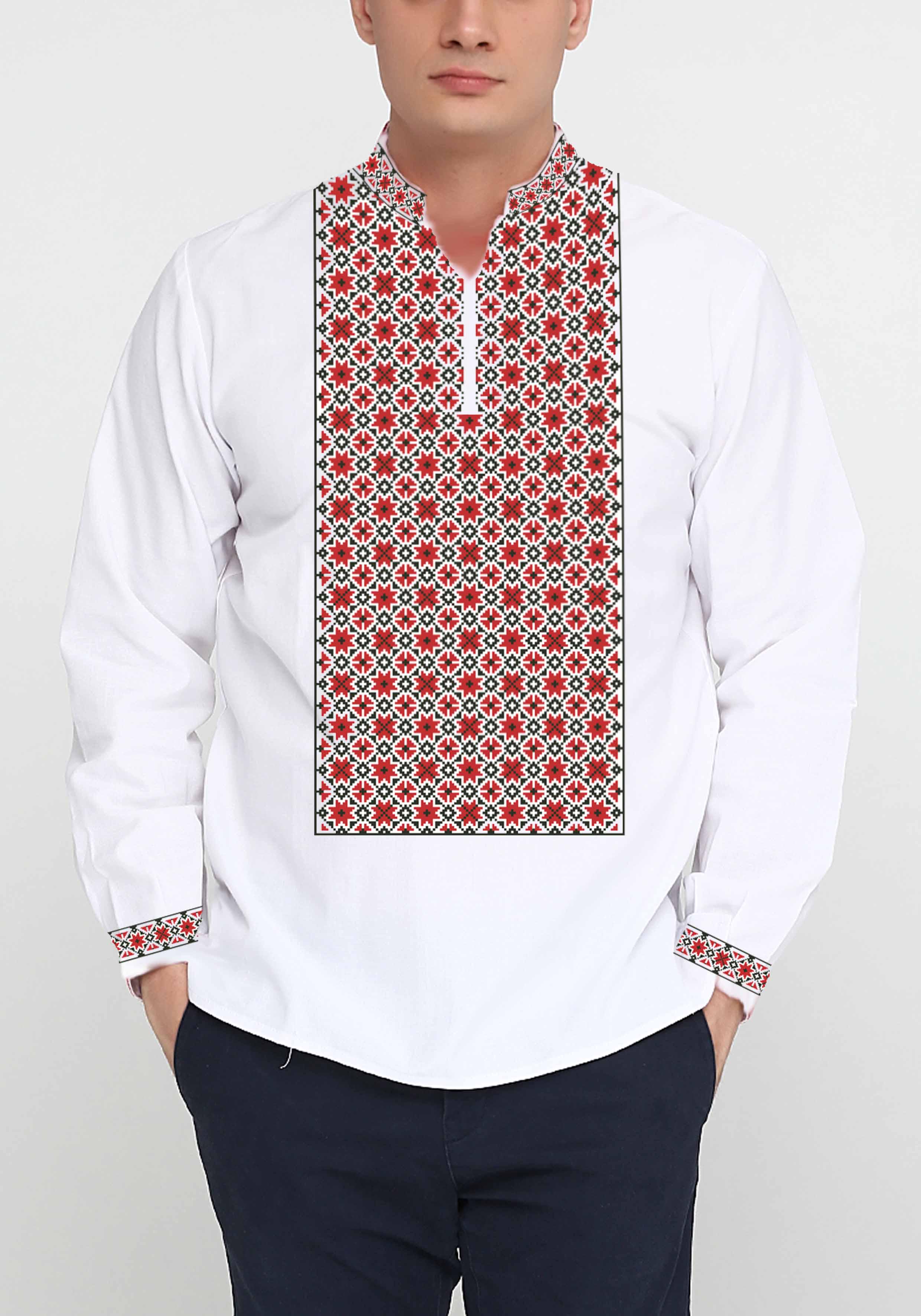 Заготовка для вишивки нитками або бісером сорочка габардин (СЧГ-372) Заготовка для вишивки нитками або бісером сорочка габардин (СЧГ-372)