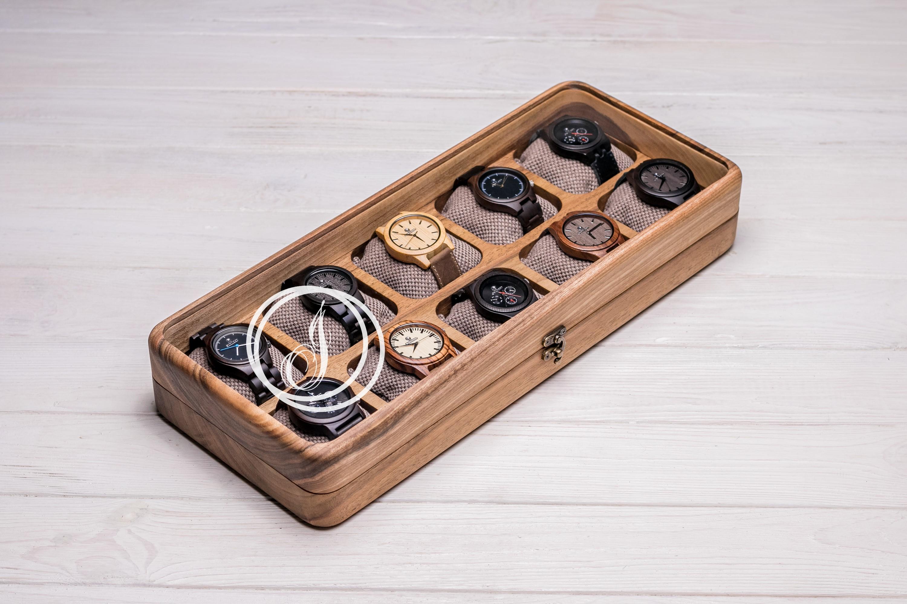 Держатель-подставка EcoWalnut деревянный для часов с логотипом на подарок (EB-14.10.1)