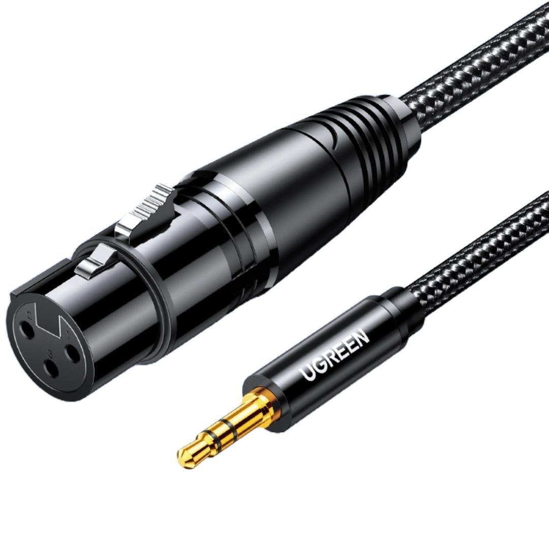 Кабель для мікрофона UGREEN AV182 3,5 мм XLR 2 м Чорний (20244)