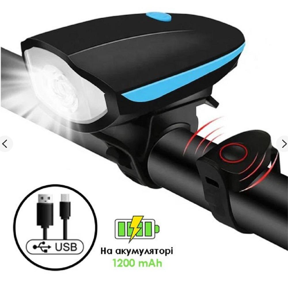 Фонарик с сигналом для велосипеда USB 10х6х55 см (VL97756) - фото 2