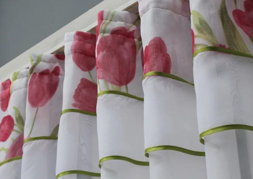 Гардина кухонна з аркою 280х170 см Білий/Червоний (036к) - фото 4 Гардина кухонна з аркою 280х170 см Білий/Червоний (036к) - фото 4