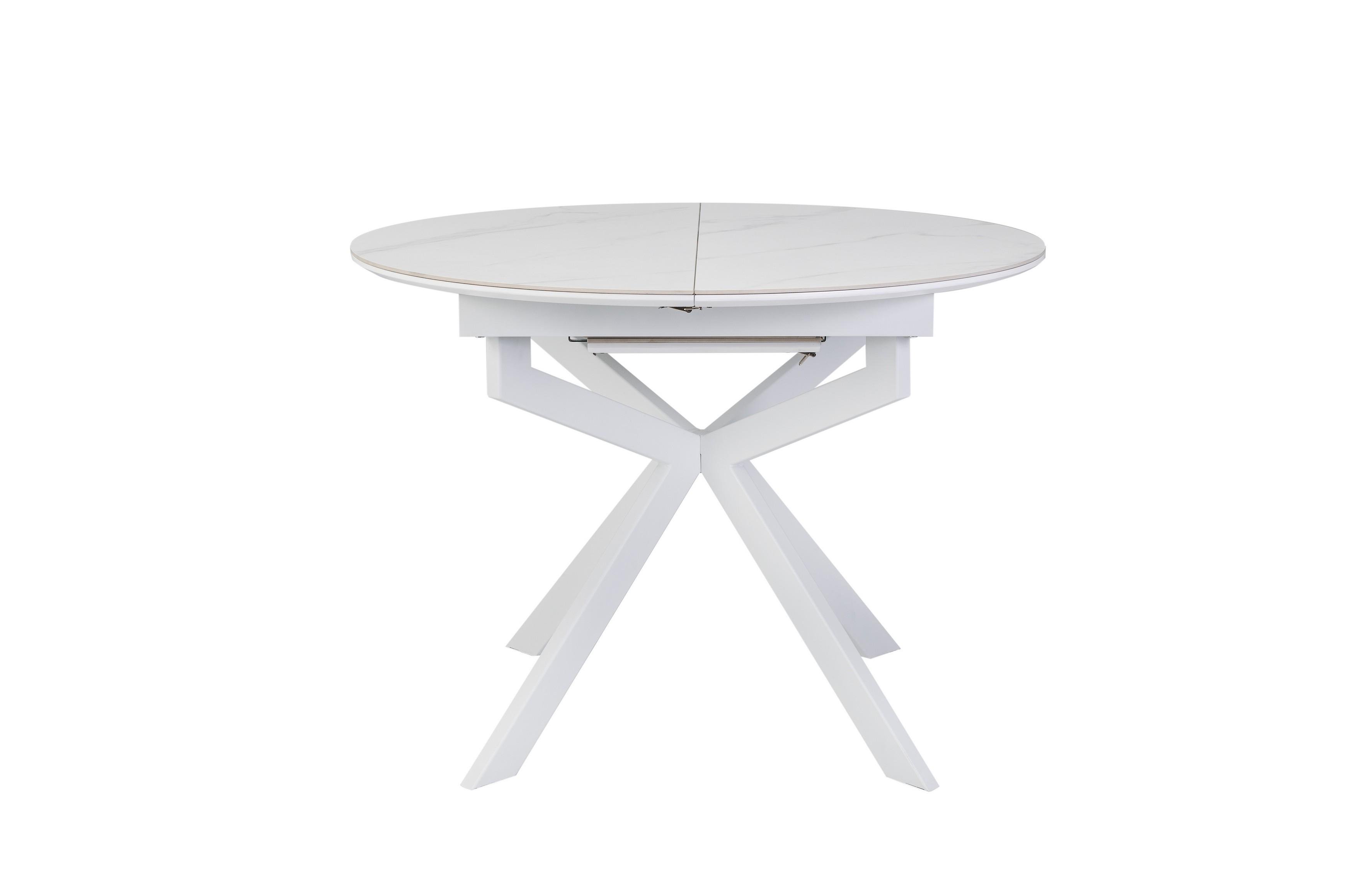 Обідній стіл круглий Vetro Mebel Офелія 1050/1380/760 мм Калакатта крістал/Білий (TML-1250) - фото 1 Обідній стіл круглий Vetro Mebel Офелія 1050/1380/760 мм Калакатта крістал/Білий (TML-1250) - фото 1