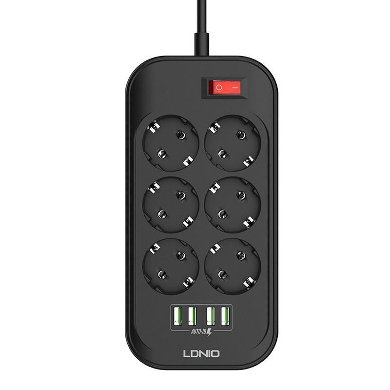 Сетевой удлинитель LDNIO SE6403 с 4 USB-портами и 6 розетками (22011-01_407)