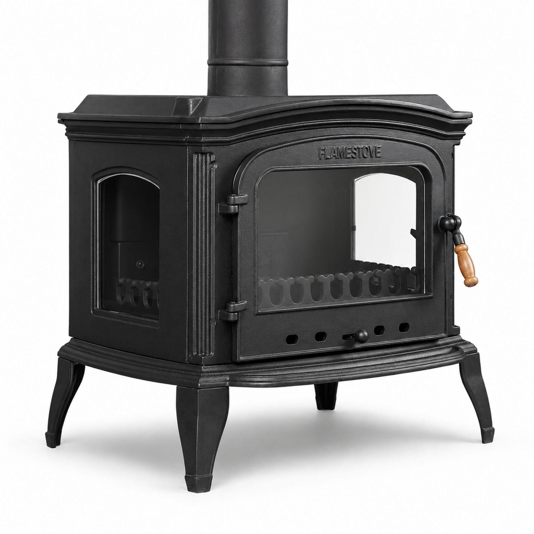 Чугунная печь камин Flame Stove Altara Lux с боковой дверцей 10 кВт (FS-032YK)