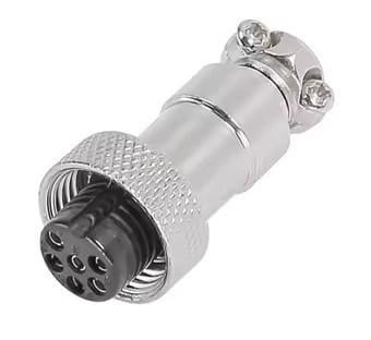 Разъем цилиндрический соединительный GX12-12M-2A 6 pin розетка (2902552491) Разъем цилиндрический соединительный GX12-12M-2A 6 pin розетка (2902552491)