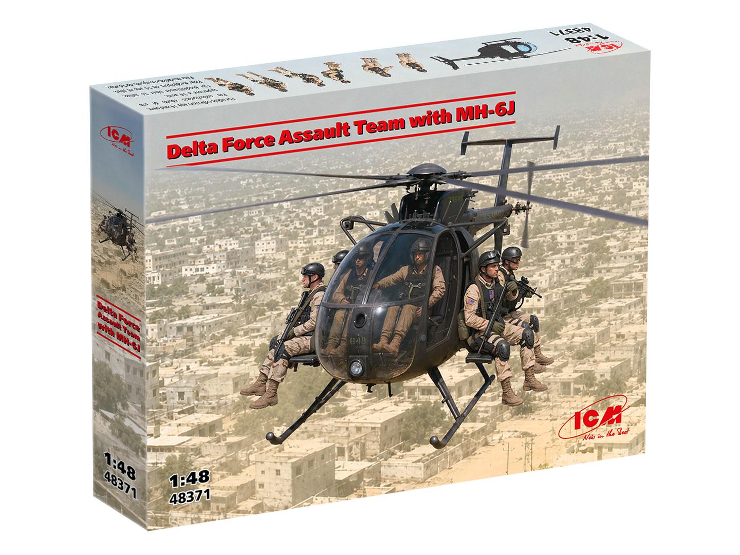 Сборная модель ICM Штурмовая группа Delta Force с вертолетом MH-6J масштаб 1:48 (48371)