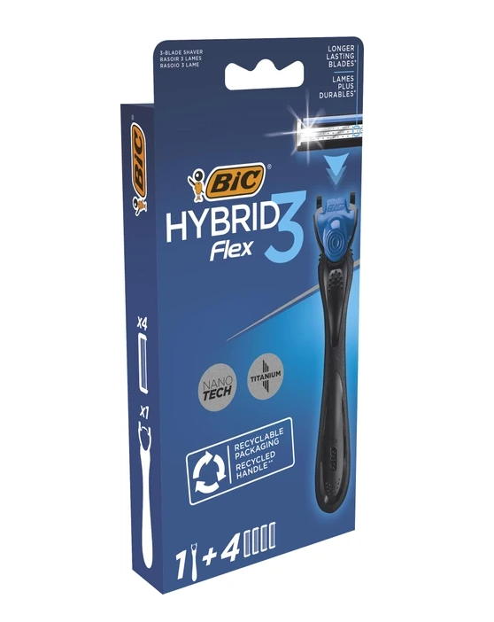 Станок для бритья Bic Flex 3 Hybrid с 4 сменными картриджами (921399)