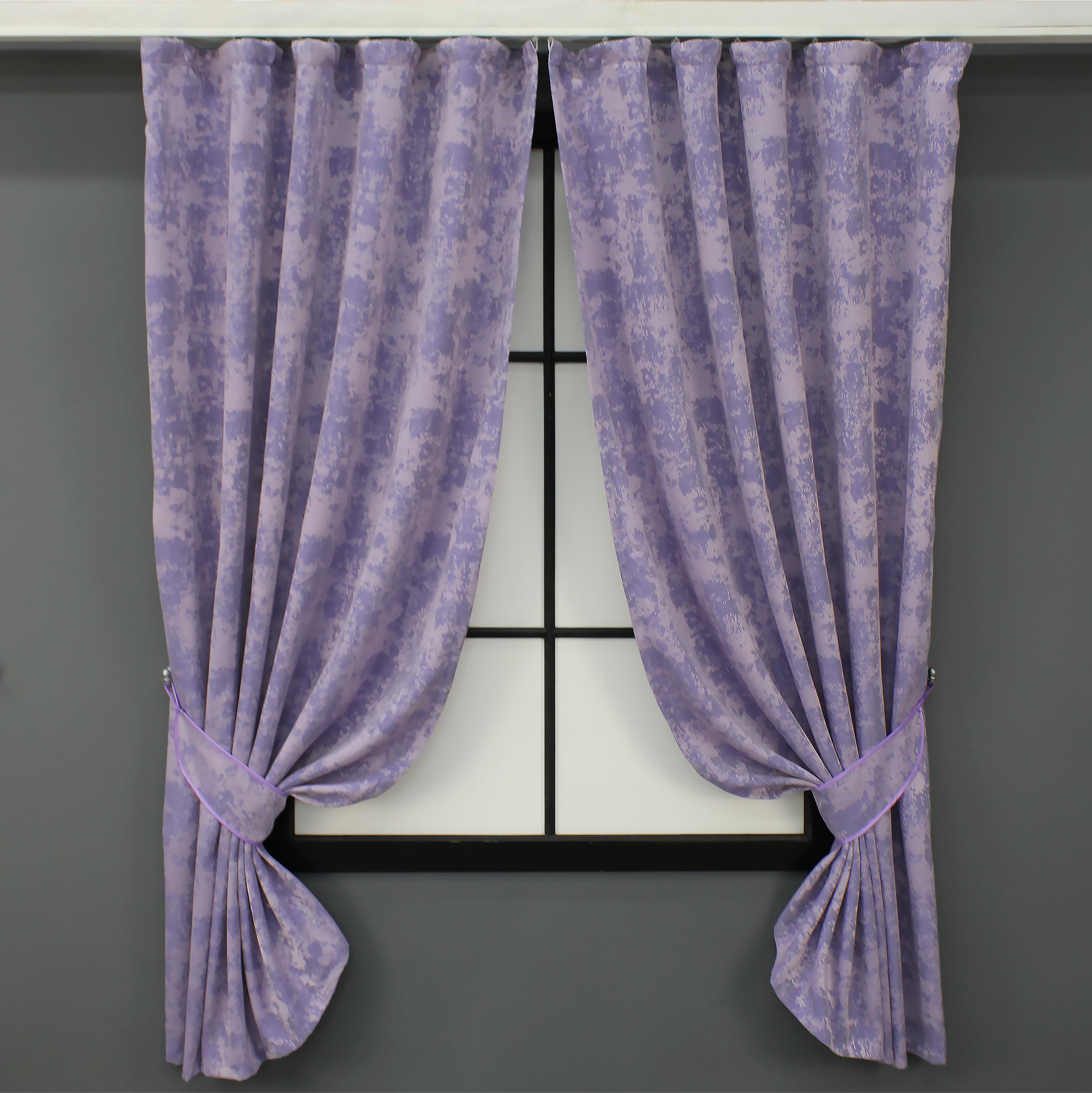 Комплект коротких штор VR-Textil Жаккард Sultan XO № 1285ш 130х170 см 2 шт. Лавандовый (35-0091)