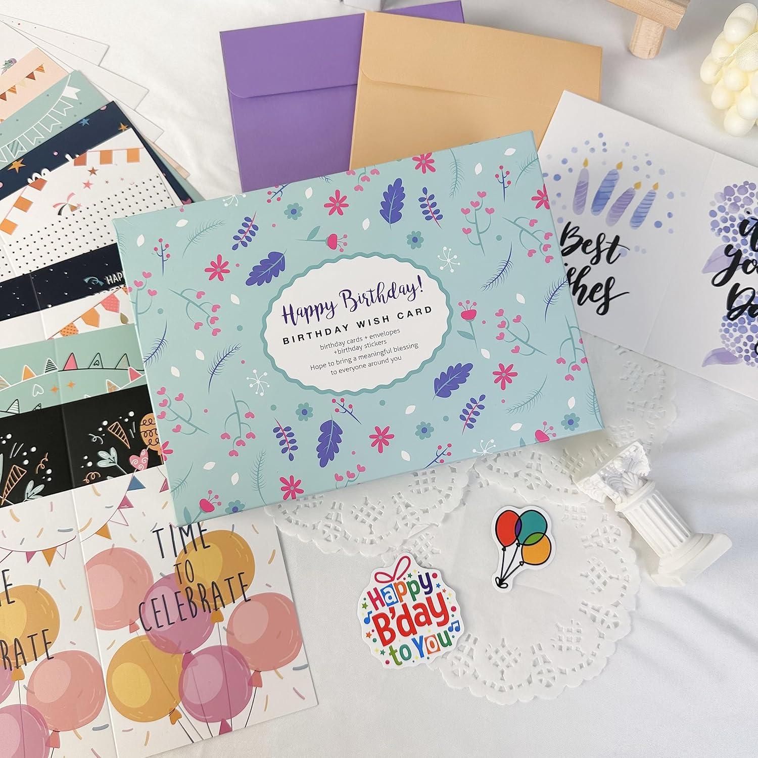 Набор открыток "Happy Birthday" праздничный комплект поздравительных с днем ​​рождения 50 шт.