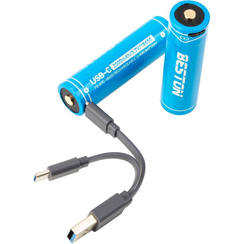 Аккумулятор Beston USB Type-C 18650 3,7V 2500mAh Li-Ion 2 шт.