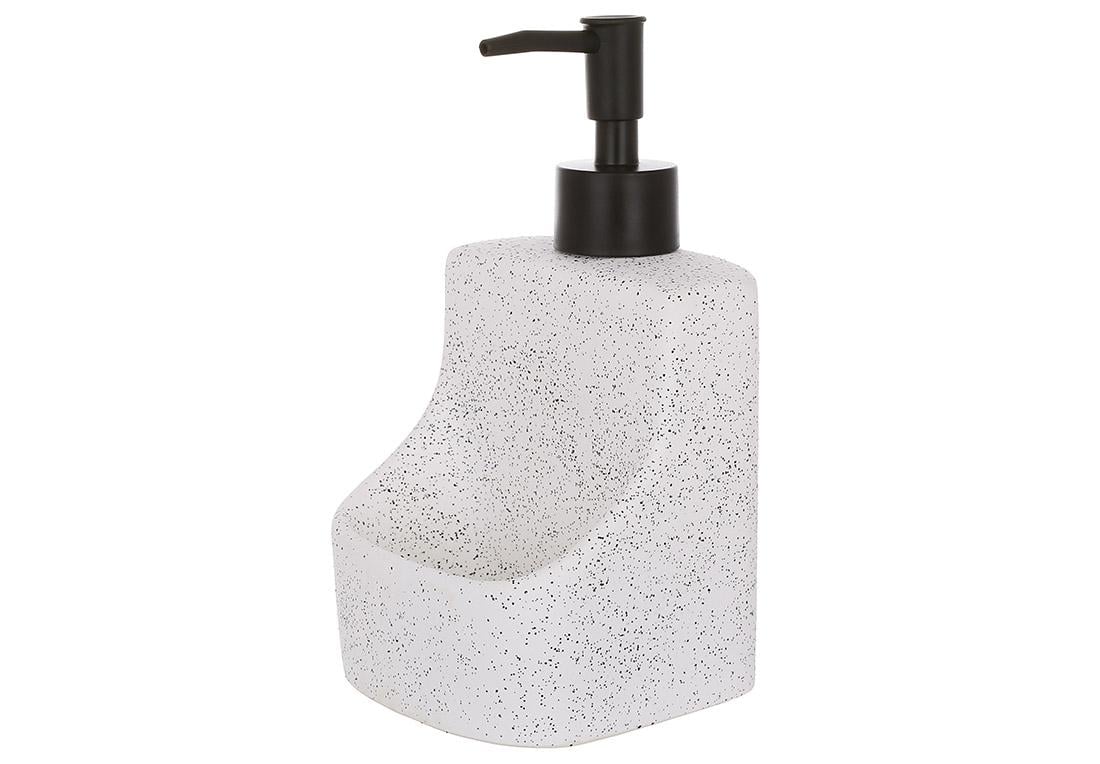 Диспенсер для жидкого мыла с местом для губки 400 мл Белый камень (851-334)