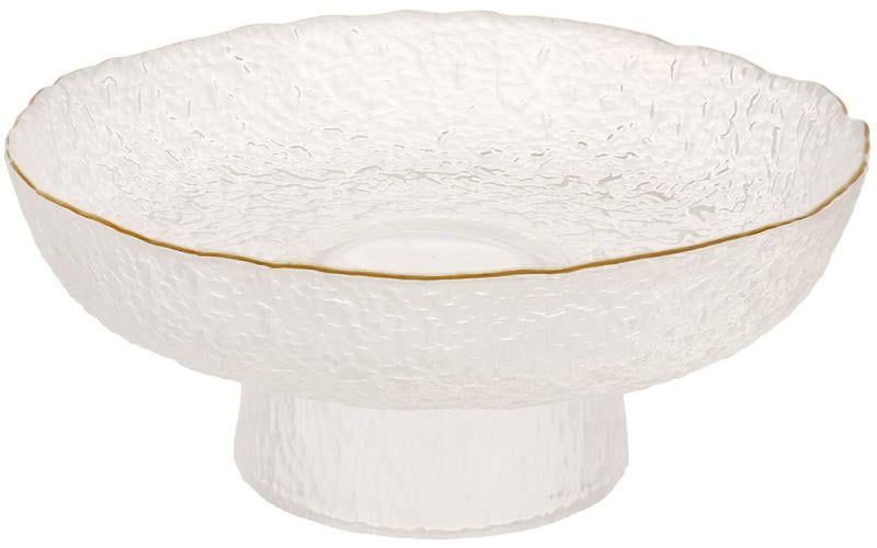 Фруктівниця скляна Fleur Ø26,5х11,3 см Прозорий із золотою облямівкою Фруктівниця скляна Fleur Ø26,5х11,3 см Прозорий із золотою облямівкою