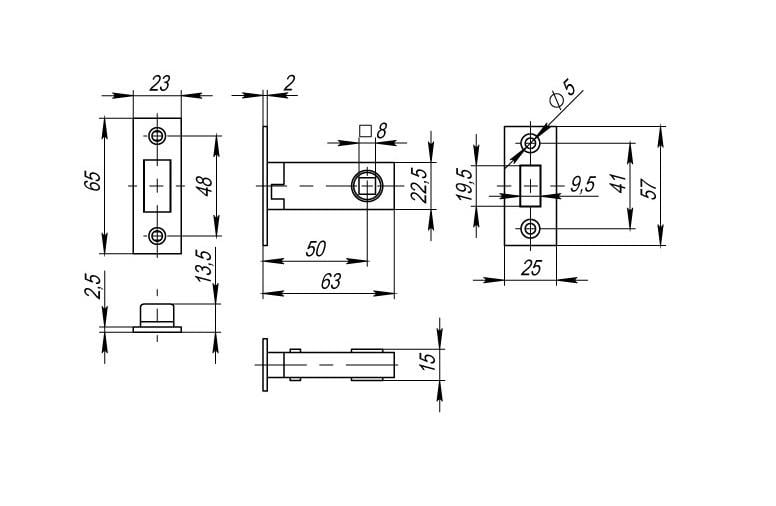 Защелка врезная магнитная Paladii 50 MBN Графитовый (ПМ058) - фото 3