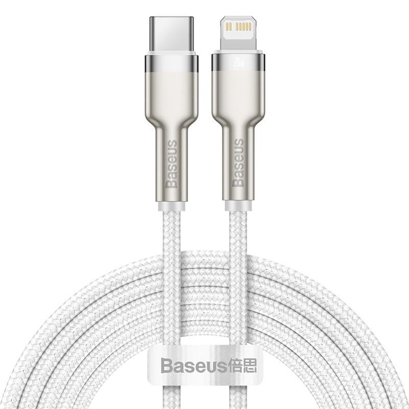 USB кабель BASEUS Type С на Lightning Cafule Series Metal Data Cable 2 м 20W PD White - фото 2