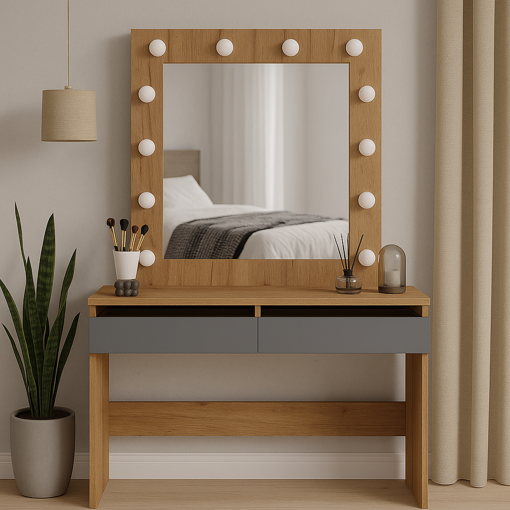 Столик туалетный LofTerno Head Malta 940х430х1400 Дуб Крафт золотой/Графит (27884468) - фото 5 Столик туалетный LofTerno Head Malta 940х430х1400 Дуб Крафт золотой/Графит (27884468) - фото 5