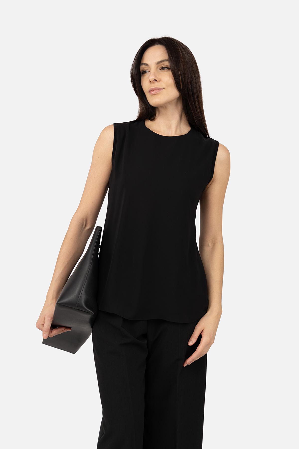 Блуза женская ЦБ-00268995 с широкими бретелями р. 48 Черный (SKT001042166)