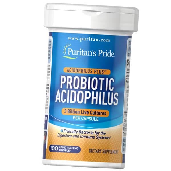 Бактерии полезные Probiotic Acidophilus 3 billion для пищеварительной и иммунной систем 100 капс. (69367015)