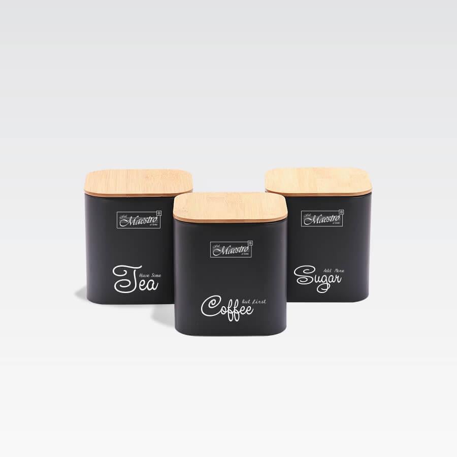 Набор стальных емкостей Maestro для хранения продуктов 1400 мл шт. (MR-1775-3S-BLACK)