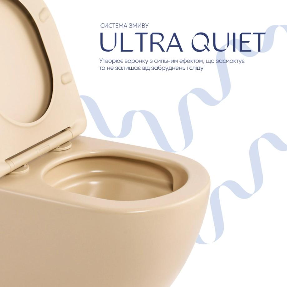 Унітаз підвісний Qtap Robin Ultra Quiet з сидінням Slim Duroplast/Soft-close/Quick relase (QT13332381АSSB) - фото 7