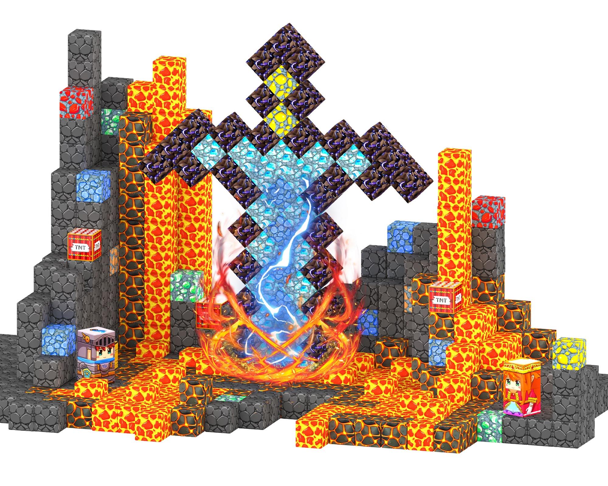 Конструктор магнітний Minecraft Меч на 150 деталей та сумка для зберігання (048/1) Конструктор магнітний Minecraft Меч на 150 деталей та сумка для зберігання (048/1)