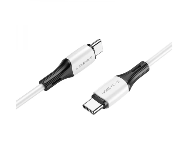 Кабель USB Borofone BX79 20V/3A Silicone Type-C to Type-C 60W White Кабель USB Borofone BX79 20V/3A Silicone Type-C to Type-C 60W White