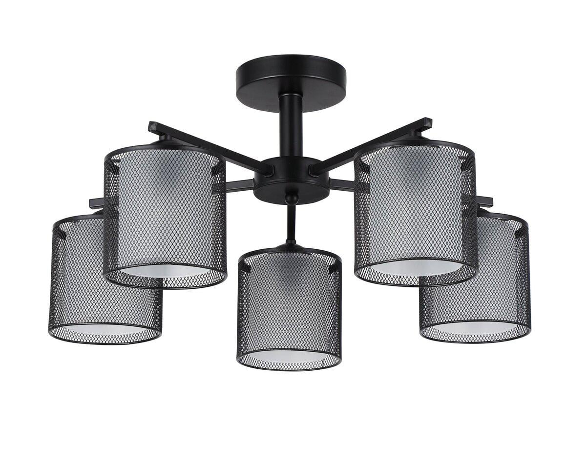 Люстра потолочная Light House SRS-20665/5 плафоны черные с белым Черный Люстра потолочная Light House SRS-20665/5 плафоны черные с белым Черный