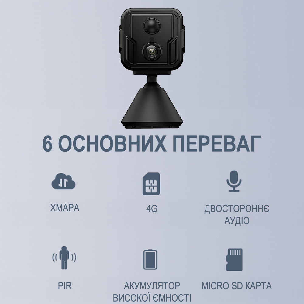 Камера видеонаблюдения автономная Camsoy T9G5 4G мини с аккумулятором до 30 дней работы с датчиком движения PIR 1080P FullHD - фото 5 Камера видеонаблюдения автономная Camsoy T9G5 4G мини с аккумулятором до 30 дней работы с датчиком движения PIR 1080P FullHD - фото 5