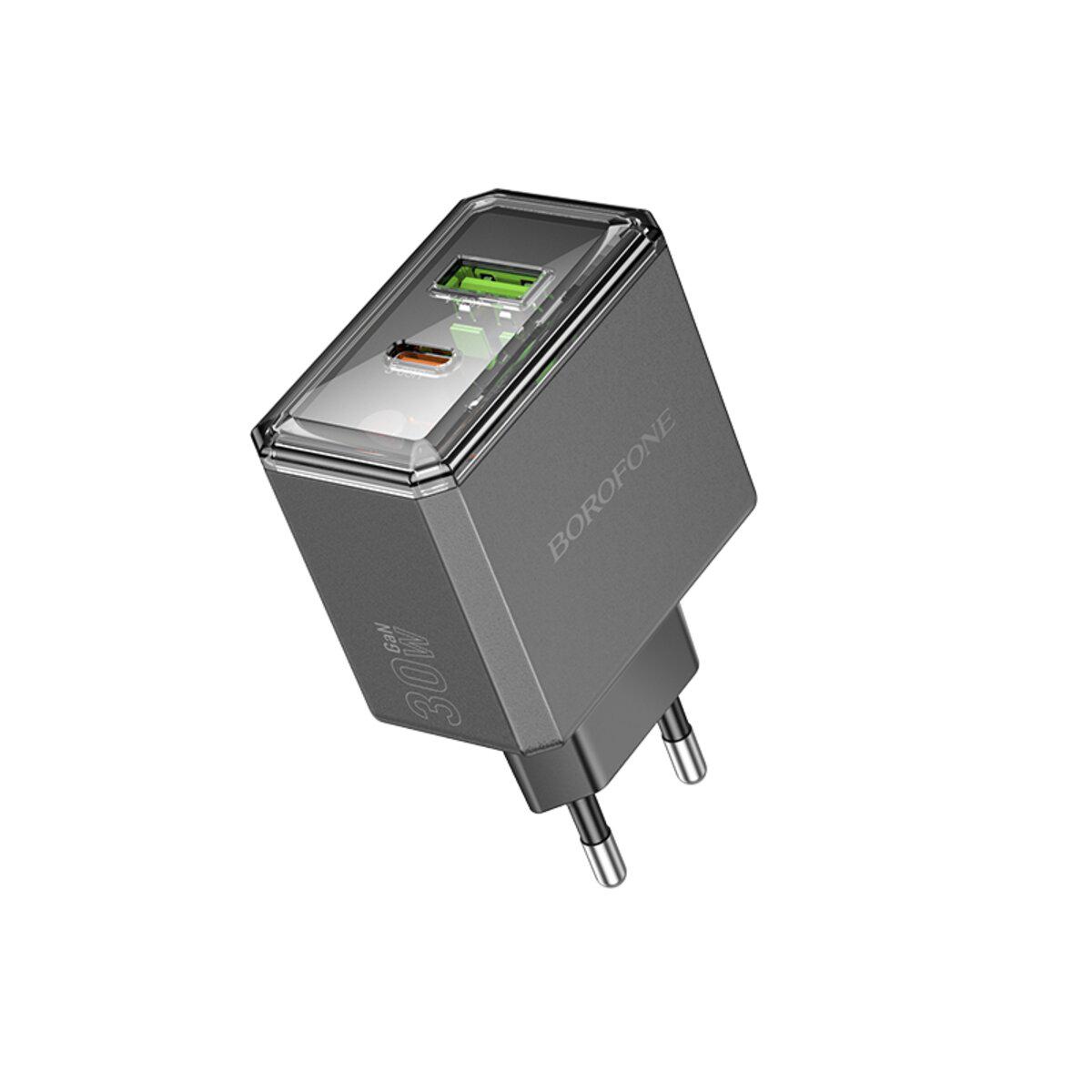 Зарядный адаптер Borofone BAS32A Treasure 30W USB Type-C USB-A Черный (612288) Зарядный адаптер Borofone BAS32A Treasure 30W USB Type-C USB-A Черный (612288)