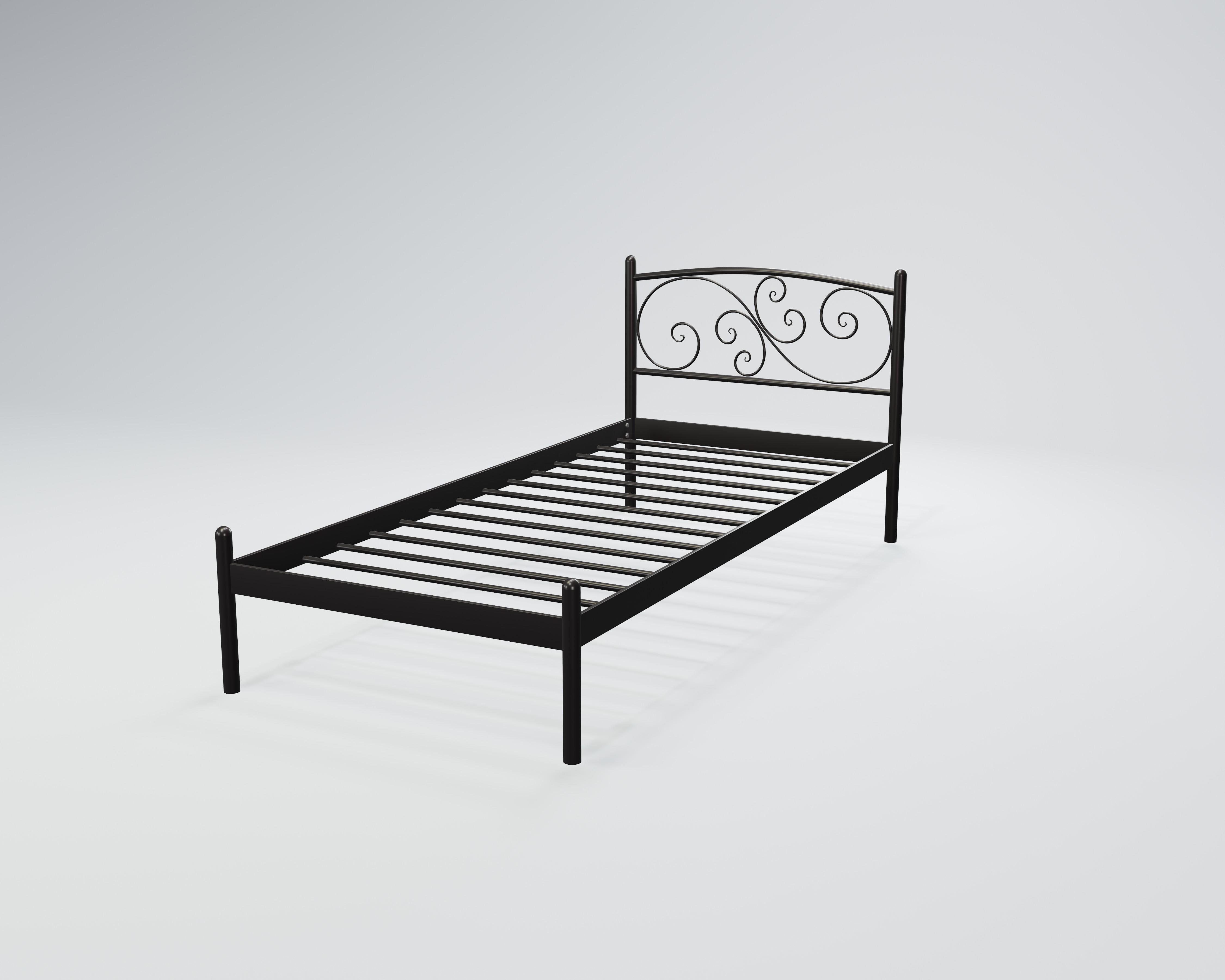 Кровать металлическая Лилия Мини 80x190 см Черный глянец