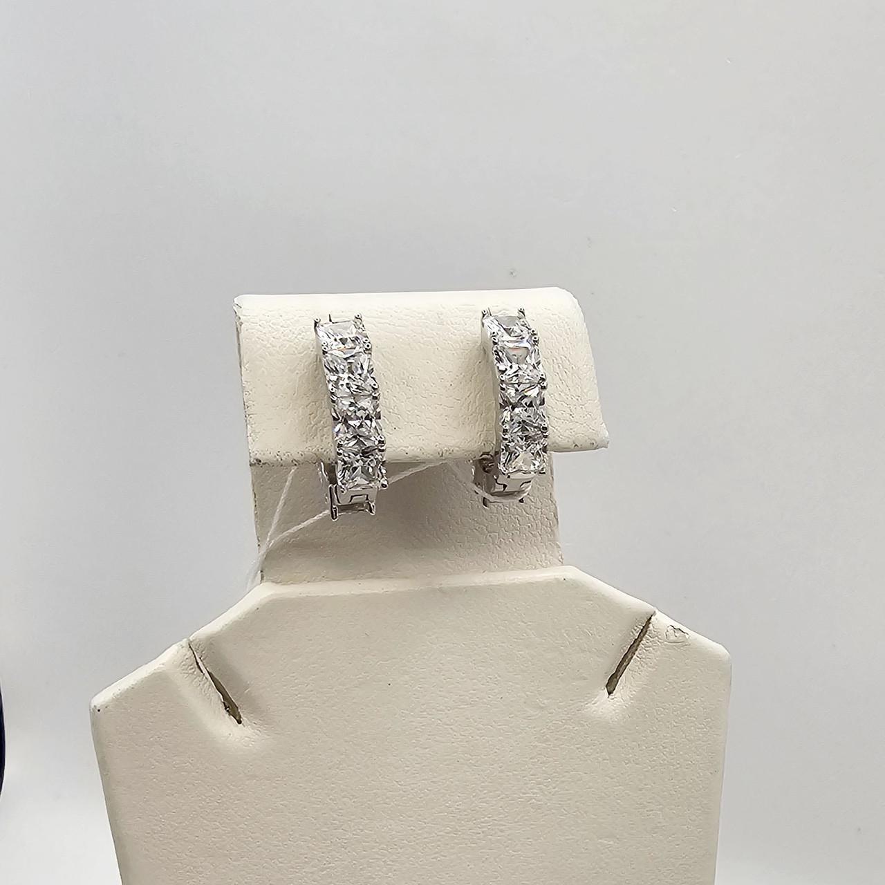 Серебряные серьги-кольца с кубическим цирконием 5,23 г (3009416678) Серебряные серьги-кольца с кубическим цирконием 5,23 г (3009416678)
